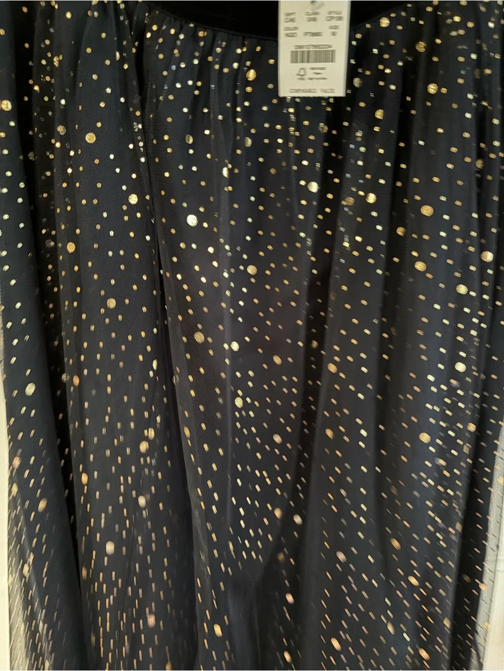 J. Crew Black Midi Skirt with Gold Dot Print